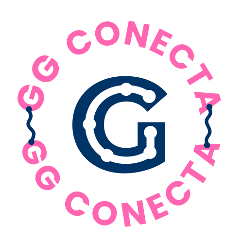Logo de GG Conecta - Marketing y Diseño, en colores rosa y azul